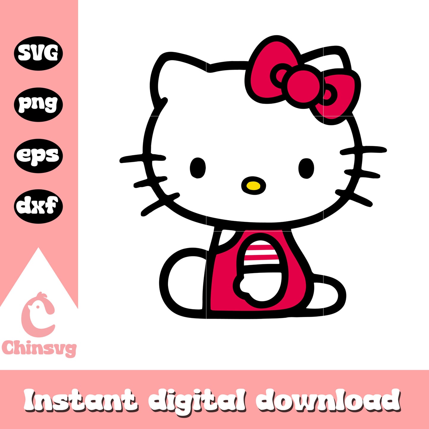 Hello kitty red vibes costume svg, hello kitty costume svg