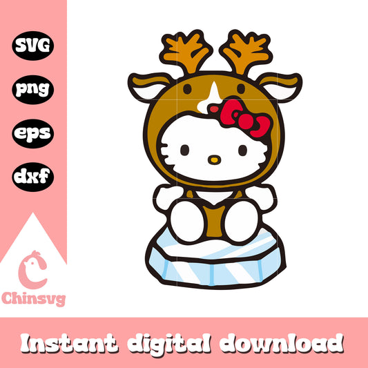 Hello kitty reindeer christmas svg, hello kitty christmas svg