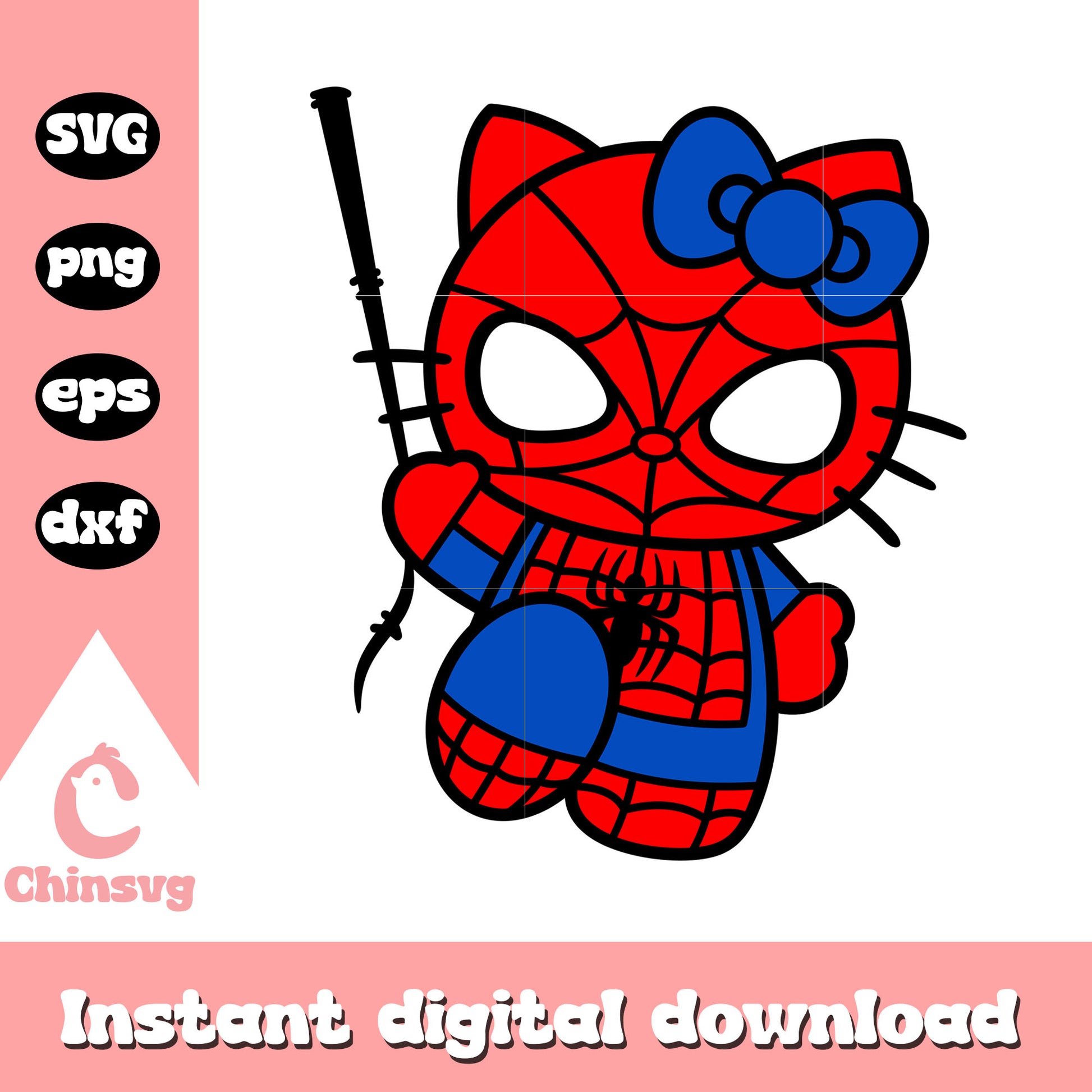 Hello kitty spider man svg, hello kitty svg, sanrio cartoon svg