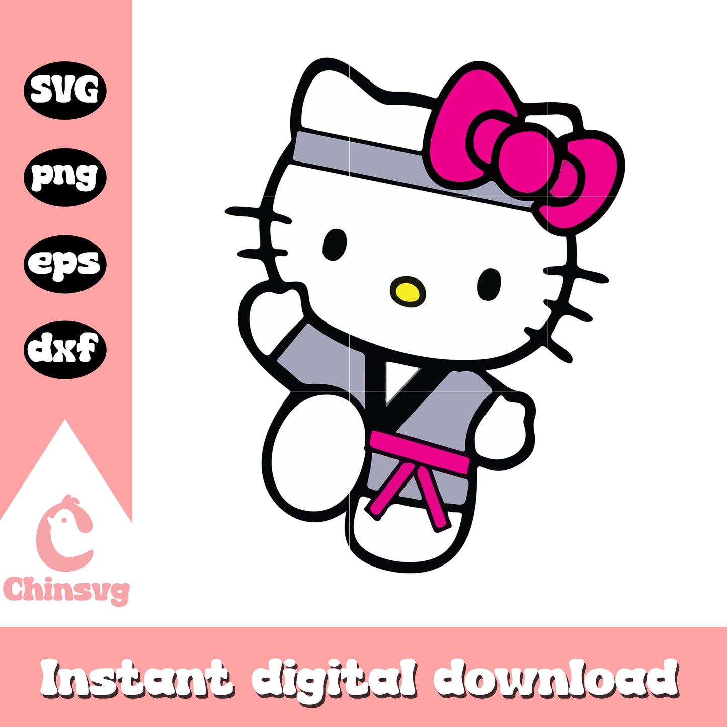 Hello kitty taekwondo svg, hello kitty svg, sanrio cartoon svg