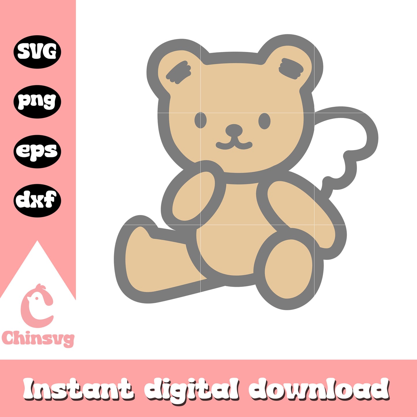 Hello kitty teddy bear design svg, hello kitty care bear svg