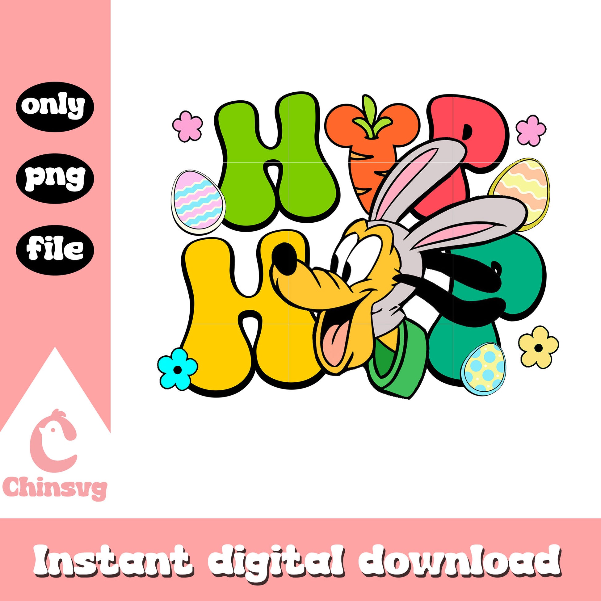 Hip hop pluto dog face png, easter day png, hip hop png