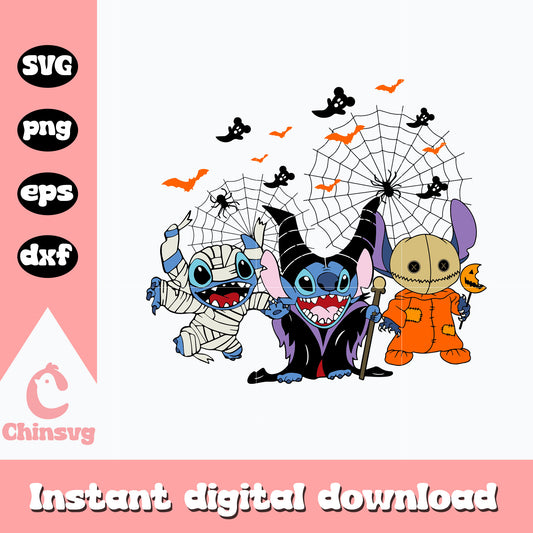 Stitch horror halloween design Svg, Halloween svg