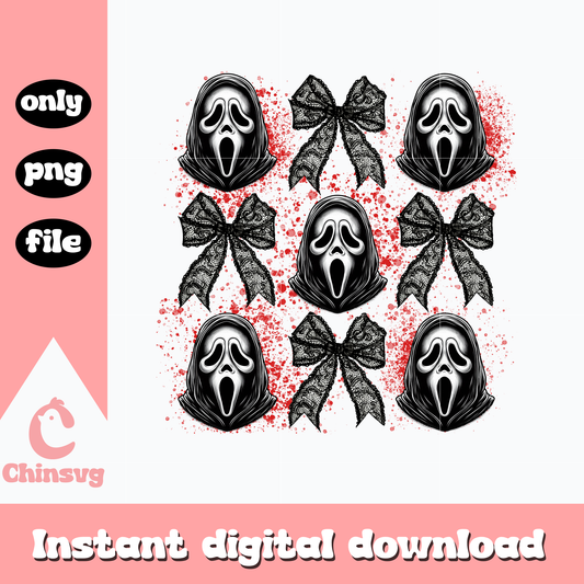 Hornor character ghostface bow png, ghostface png, Halloween png