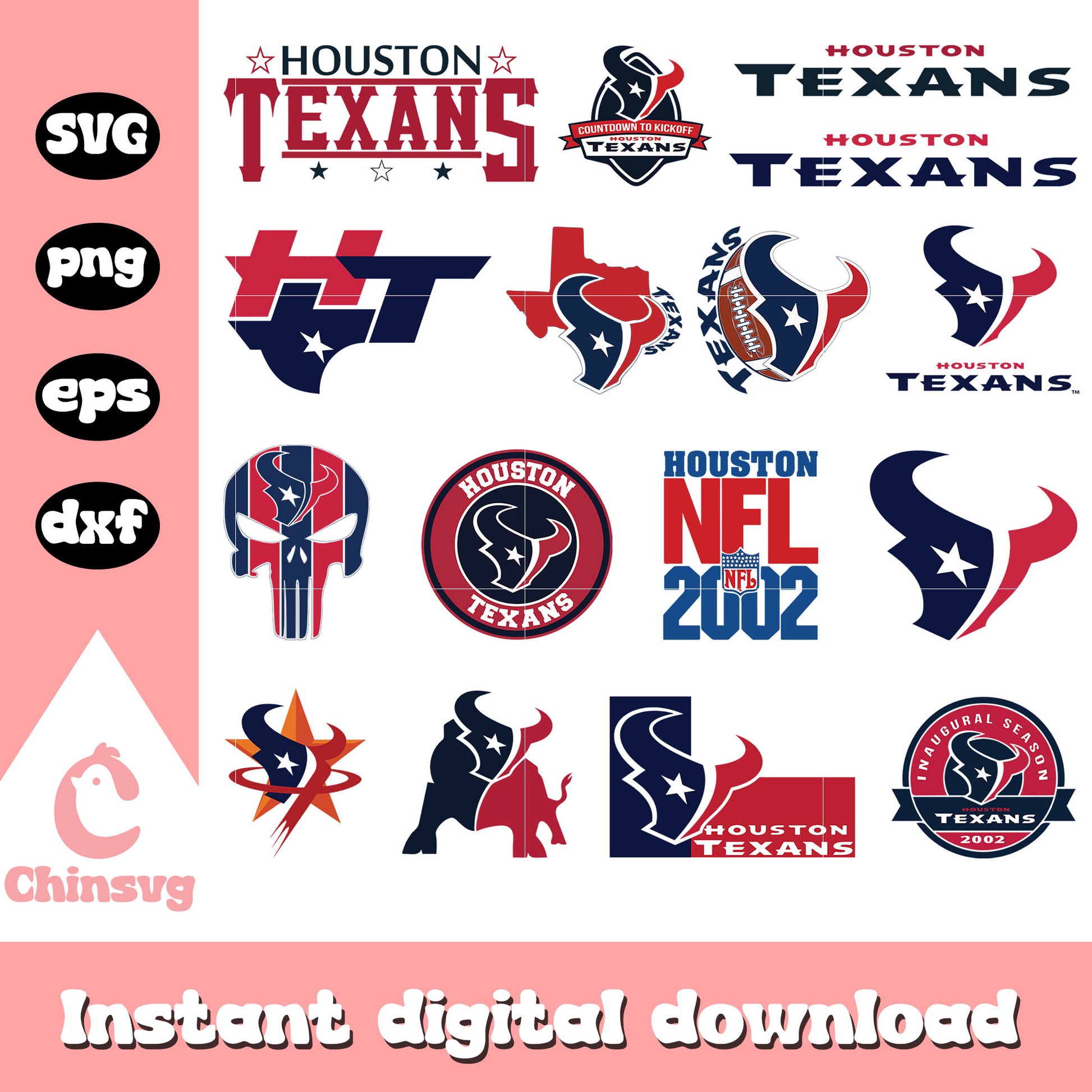 Houston texans logo bundle design svg, houston texans svg