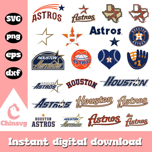 Houton astros logo design bundle svg, houton astros​ svg