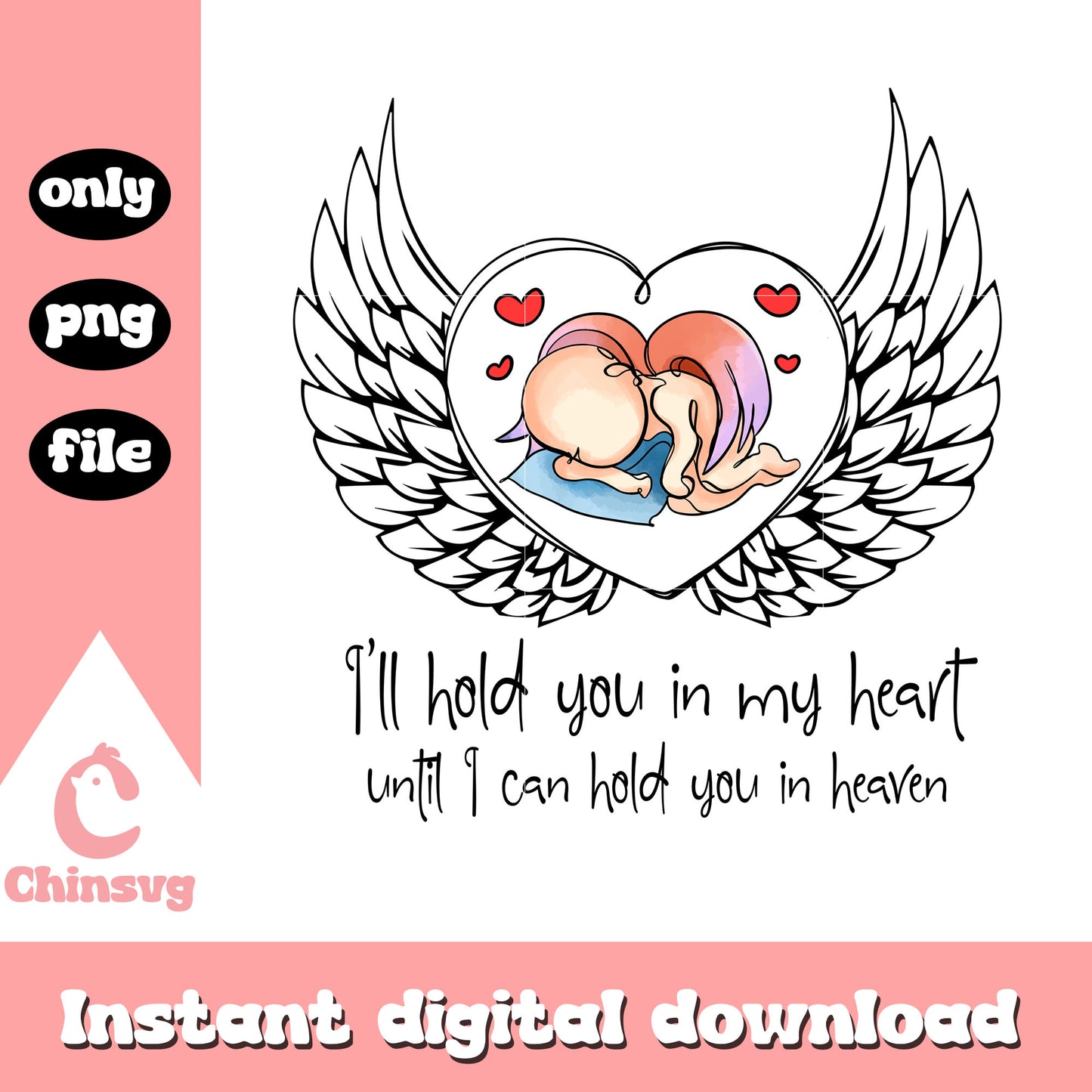 I'll hold you in my heart logo design png, quotes about life png