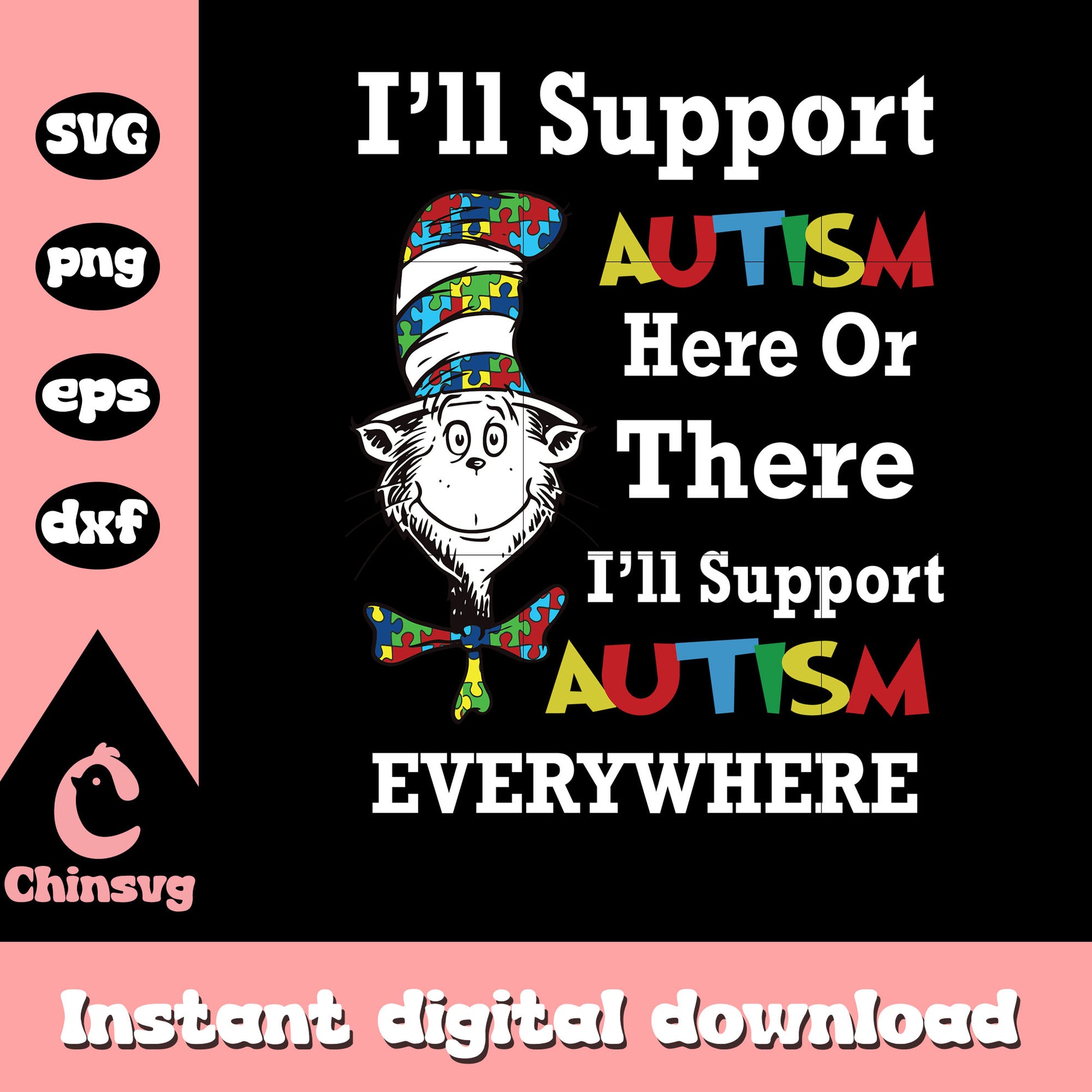 I'll support autism here or there svg, autism awareness day svg