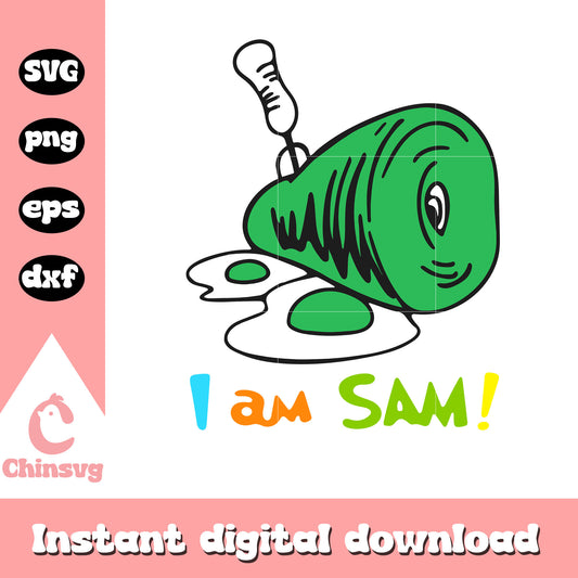 I am sam dr seuss character svg, green eggs and ham svg