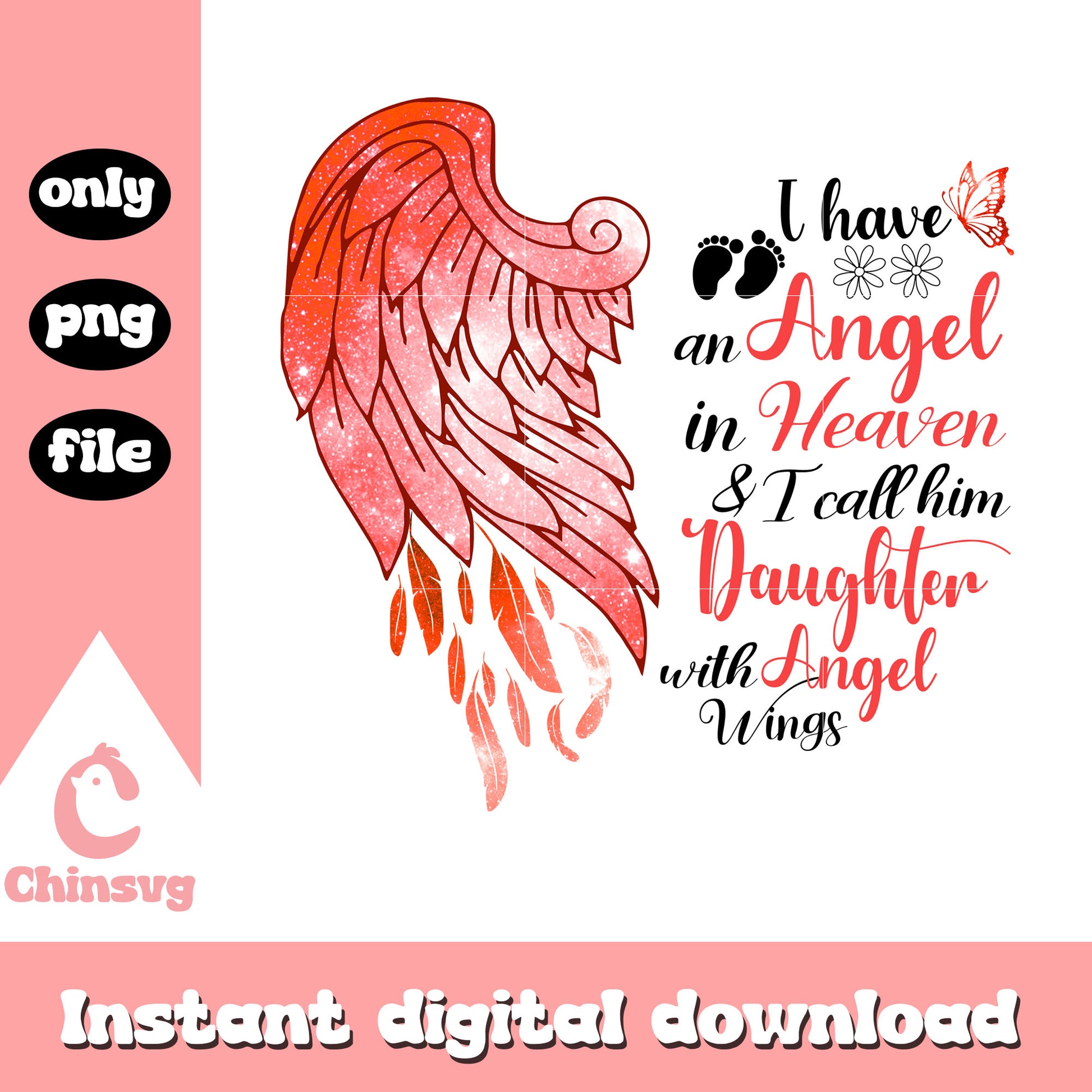 I call him daughter with angel wings design png, angel wings png