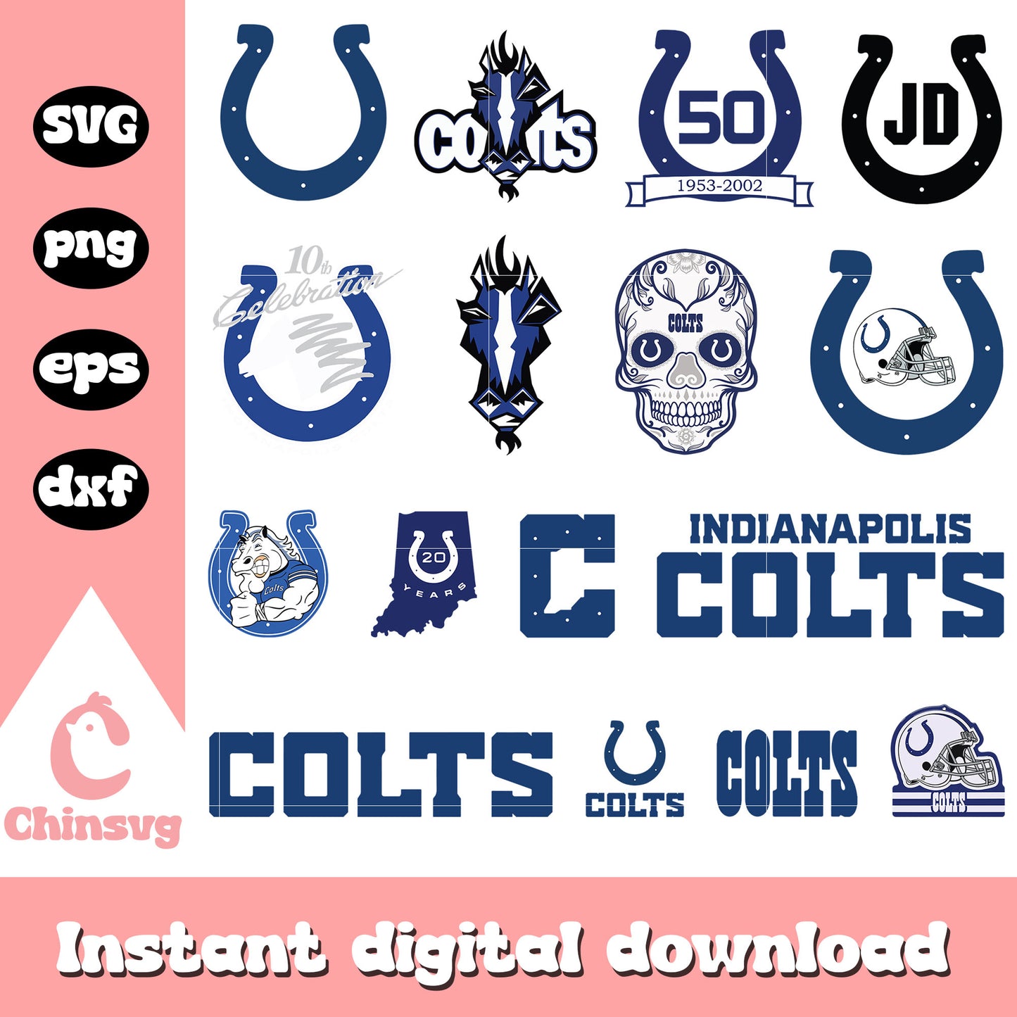 Indianapolis colts logo bundle design svg, indianapolis colts svg