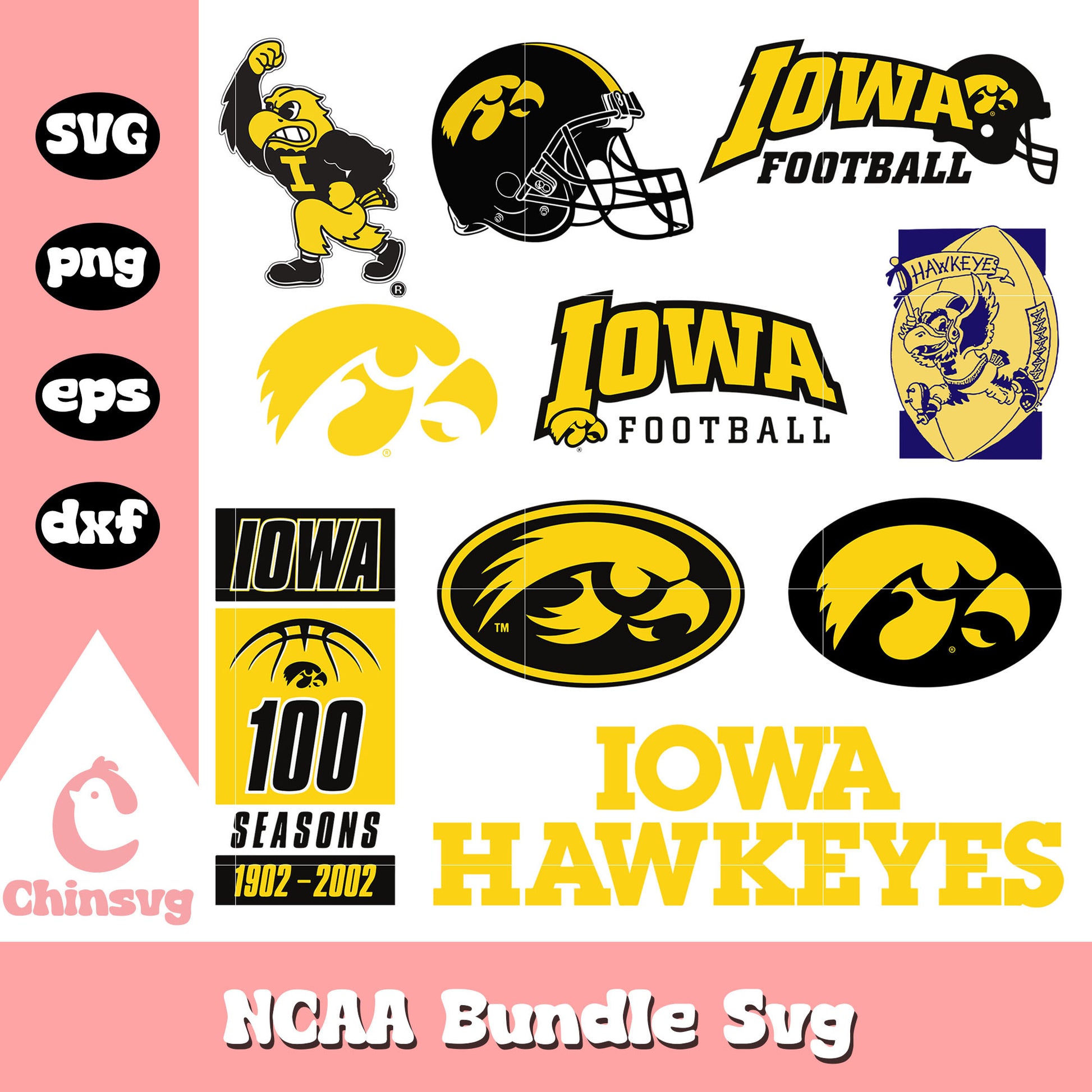 Iowa Hawkeyes Ncaa logo bundle svg, iowa hawkeyes football​ svg