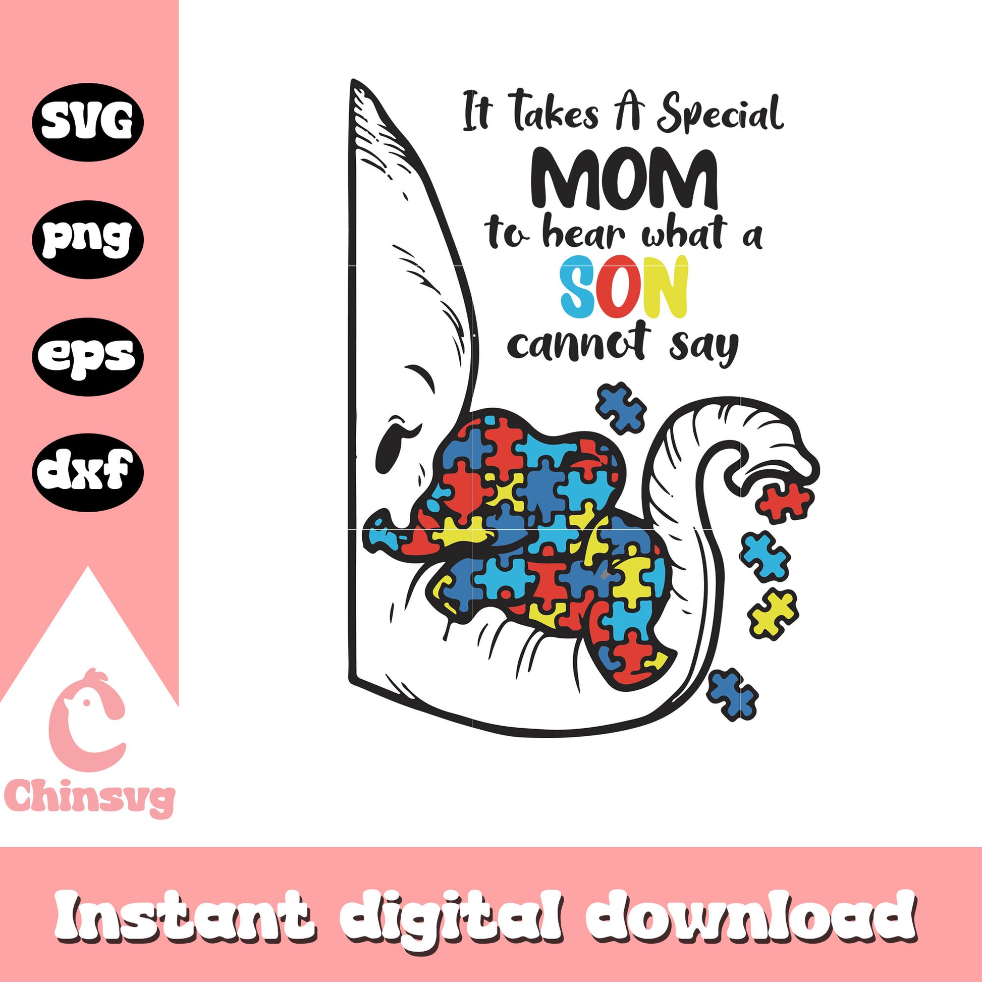 It takes a special mom autism elephant svg, autism awareness svg