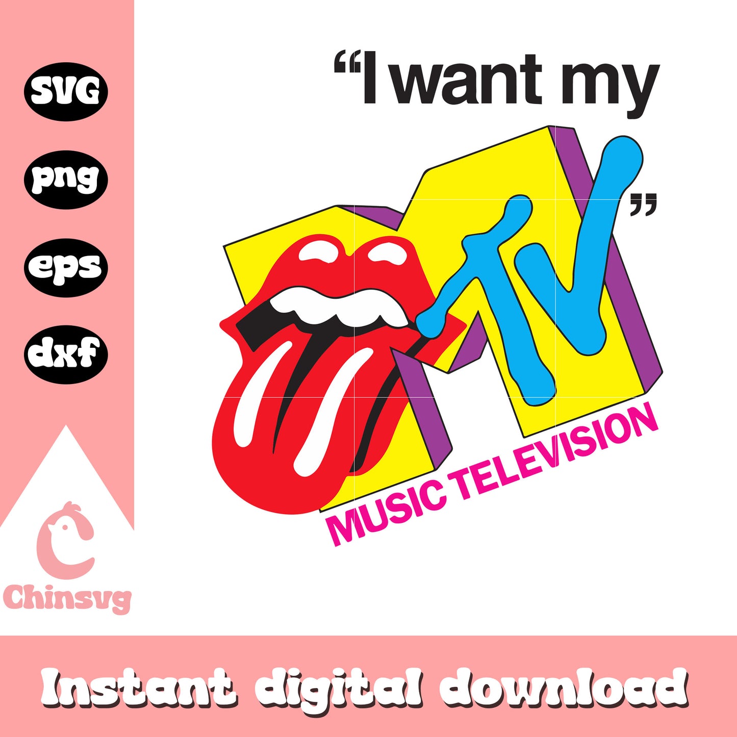 I want my tv music television svg, logo design svg, tv show svg