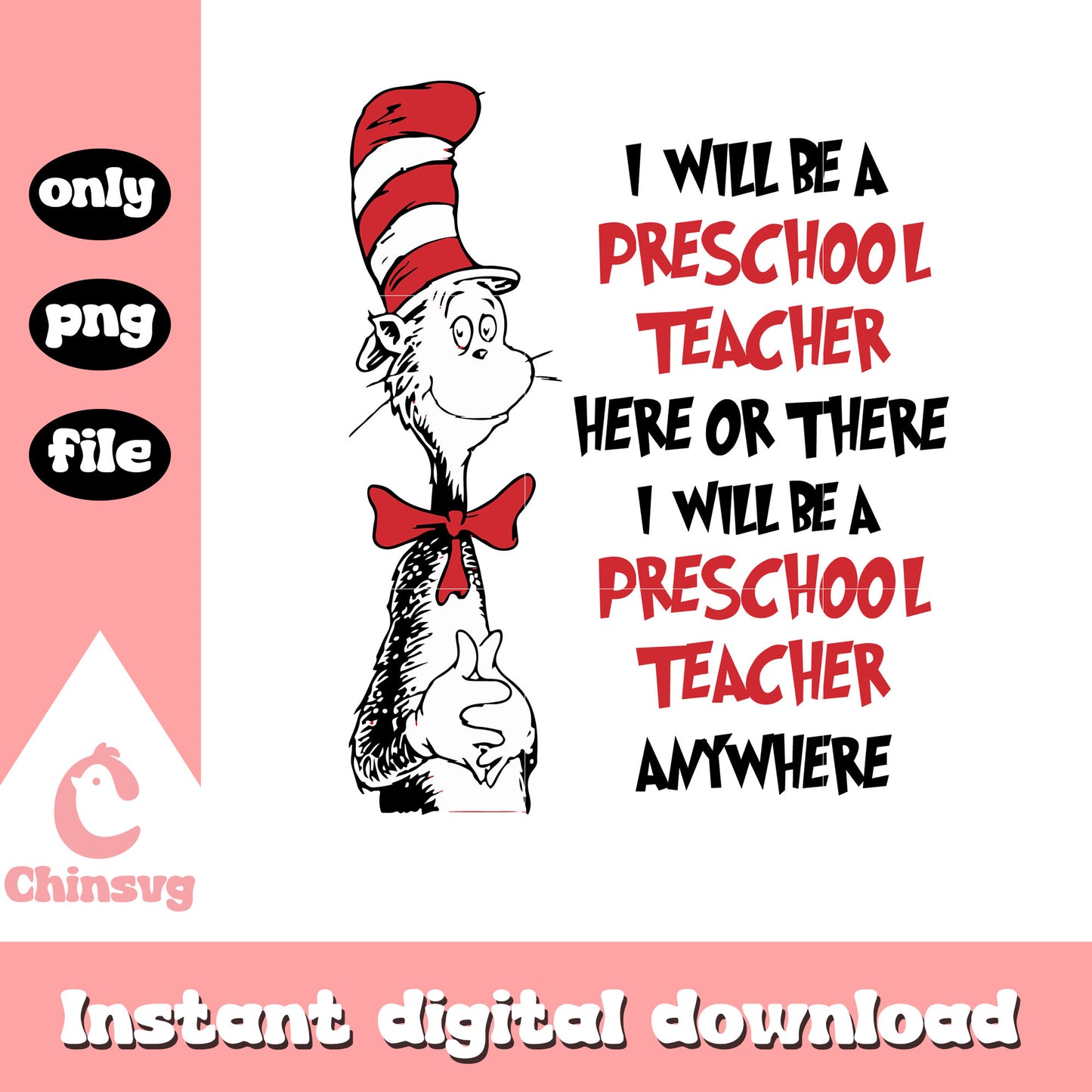 I will be a preschool teacher png, the cat png, preschool png