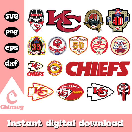 Kansas city chiefs logo bundle design svg, kansas city chiefs svg