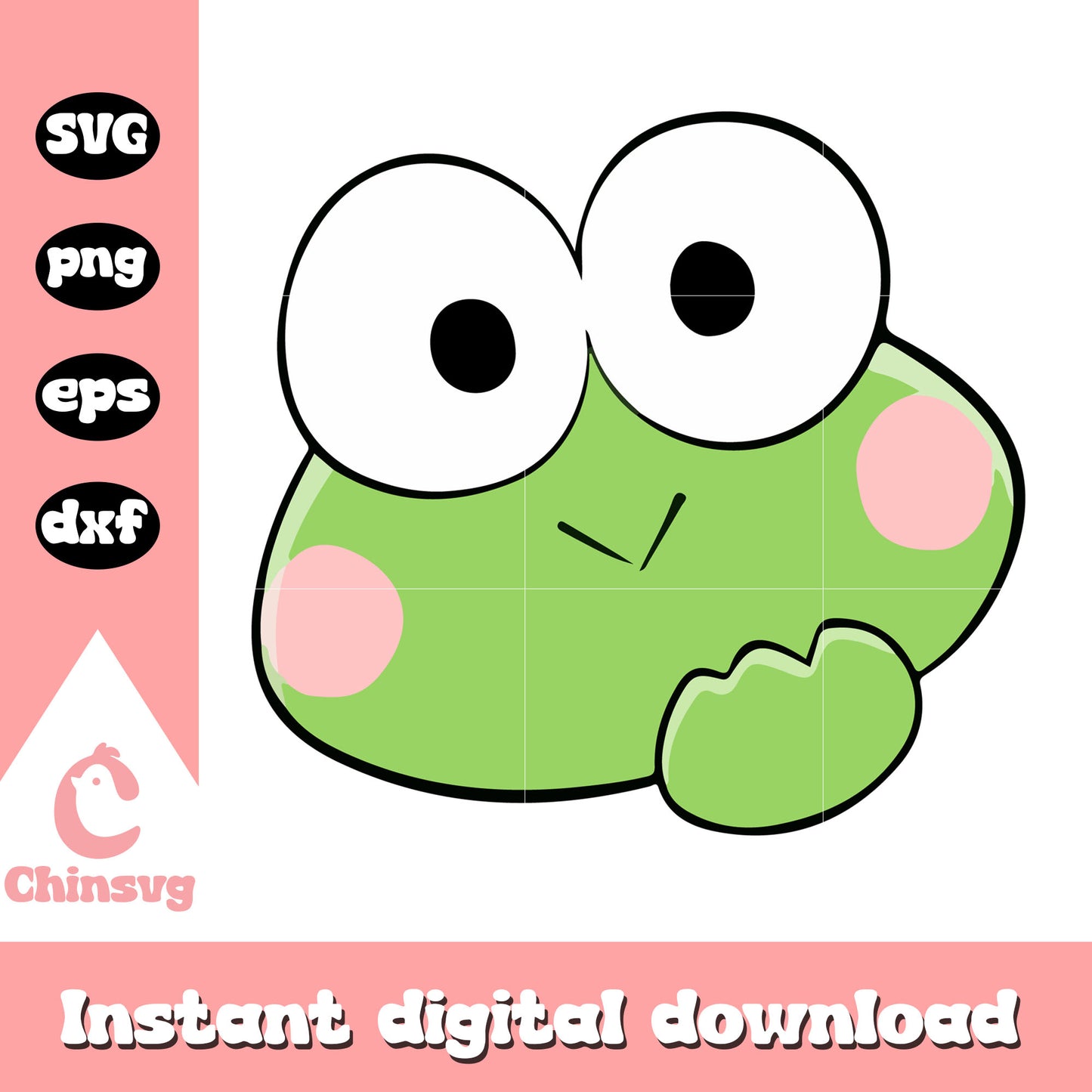 Keroppi cute face svg, sanrio hello kitty svg, keroppi cute​ svg