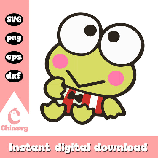 Keroppi sitting design svg, Keroppi cute svg, hello kitty svg