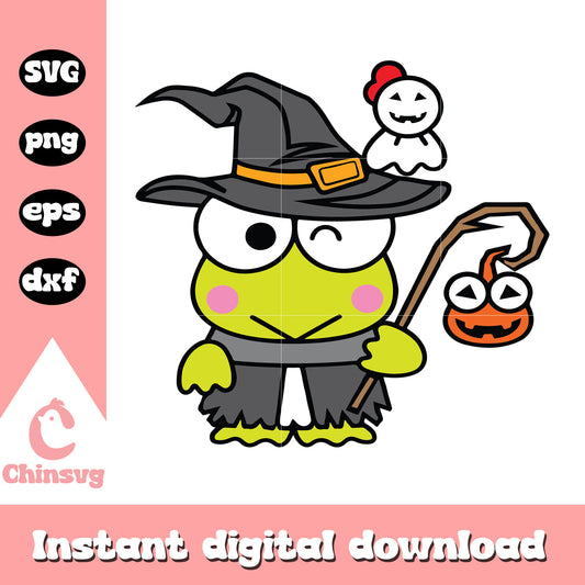 Keroppi witch halloween svg, halloween keroppi​ svg, sanrio svg