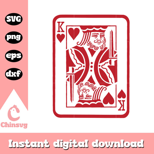 King of hearts valentine design svg, playing card poker svg