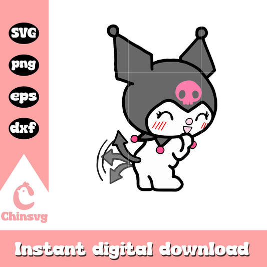 Kuromi cute svg, kuromi hello kitty​ svg, sanrio cartoon svg