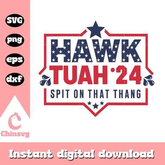 Logo hawk tuah 24 america design svg, spit on that thang meme​ svg