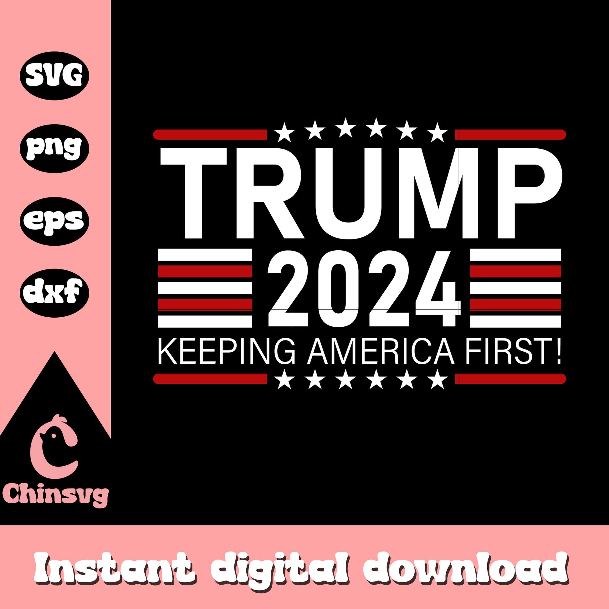 Logo keeping america first svg, donald trump logo​ svg, trump 2024​ svg