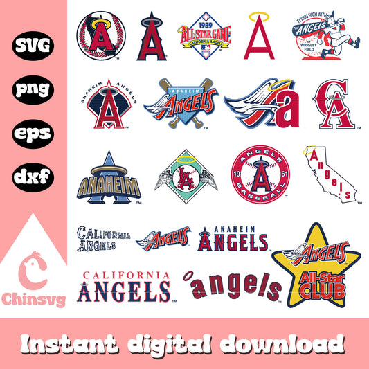 Los angeles angels logo bundle svg, los angeles angels​ svg