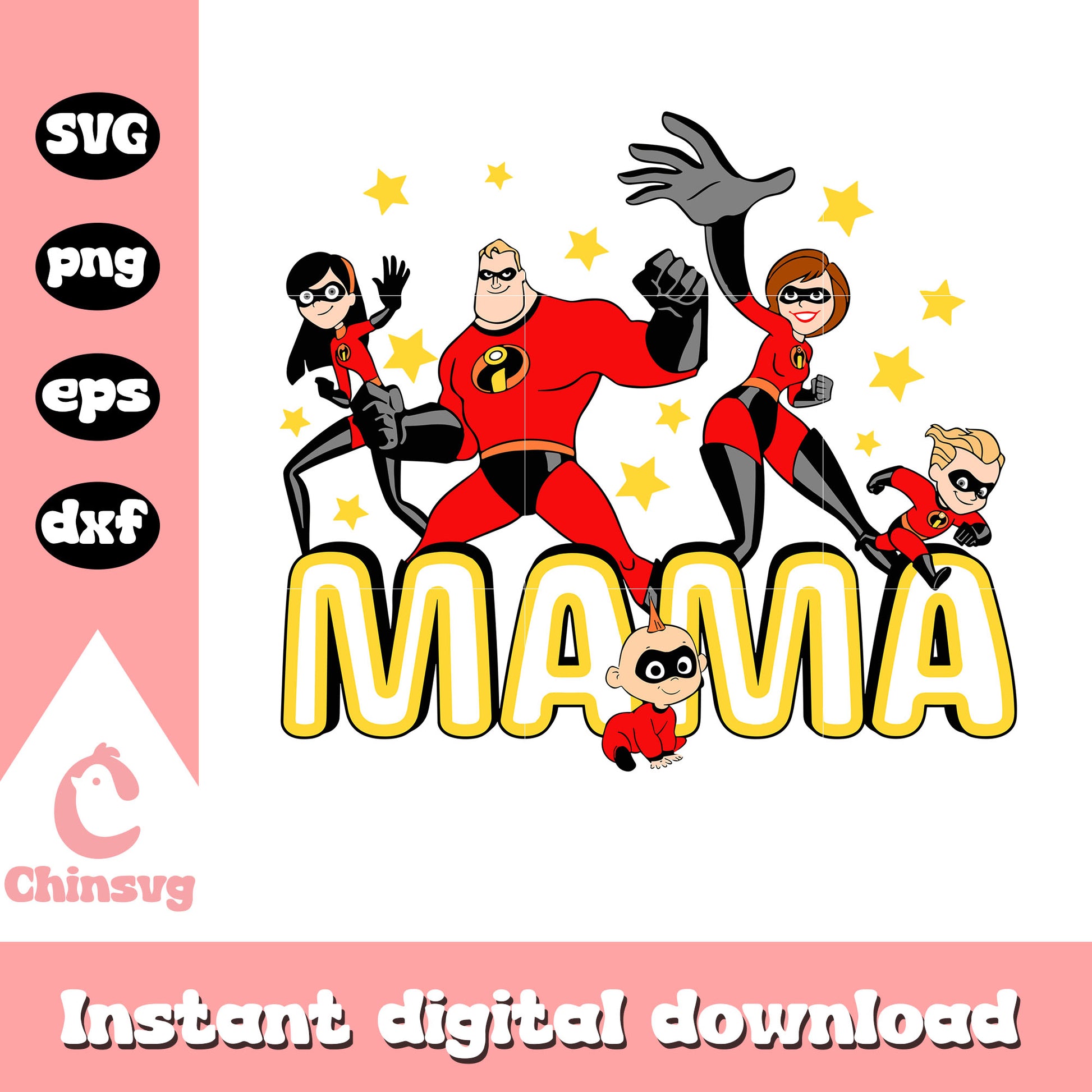 Mama incredibles family svg, incredibles family svg, disney movie svg