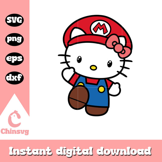 Mario Hello Kitty svg, hello kitty svg, sanrio cartoons svg