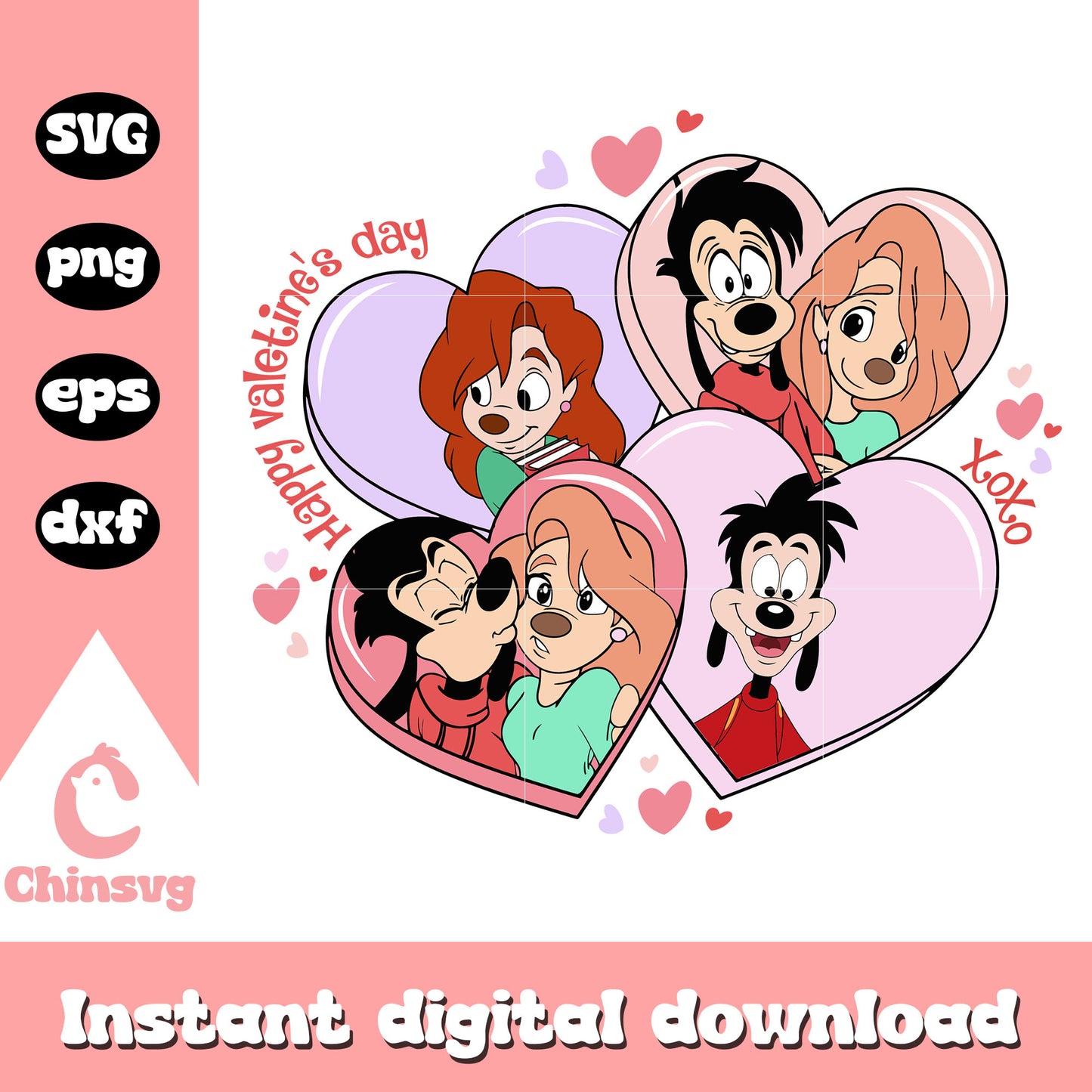 Max and roxanne heart valentine svg, disney valentines day svg