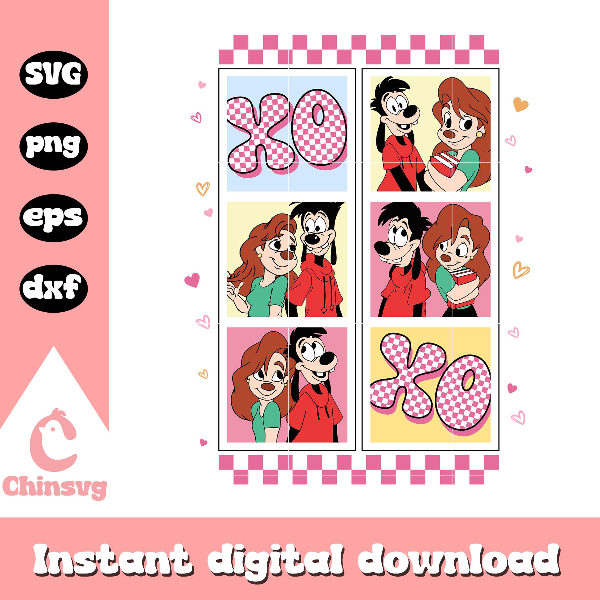 Max and roxanne xoxo valentine svg, disney valentines day svg