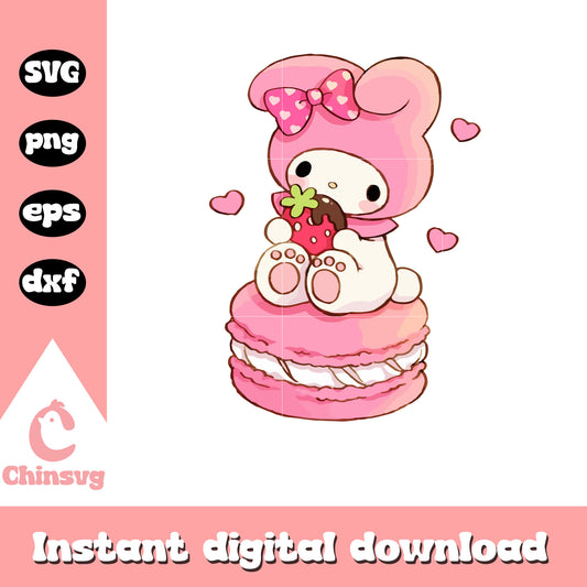 Melody strawberry design svg, hello kitty svg, my melody svg