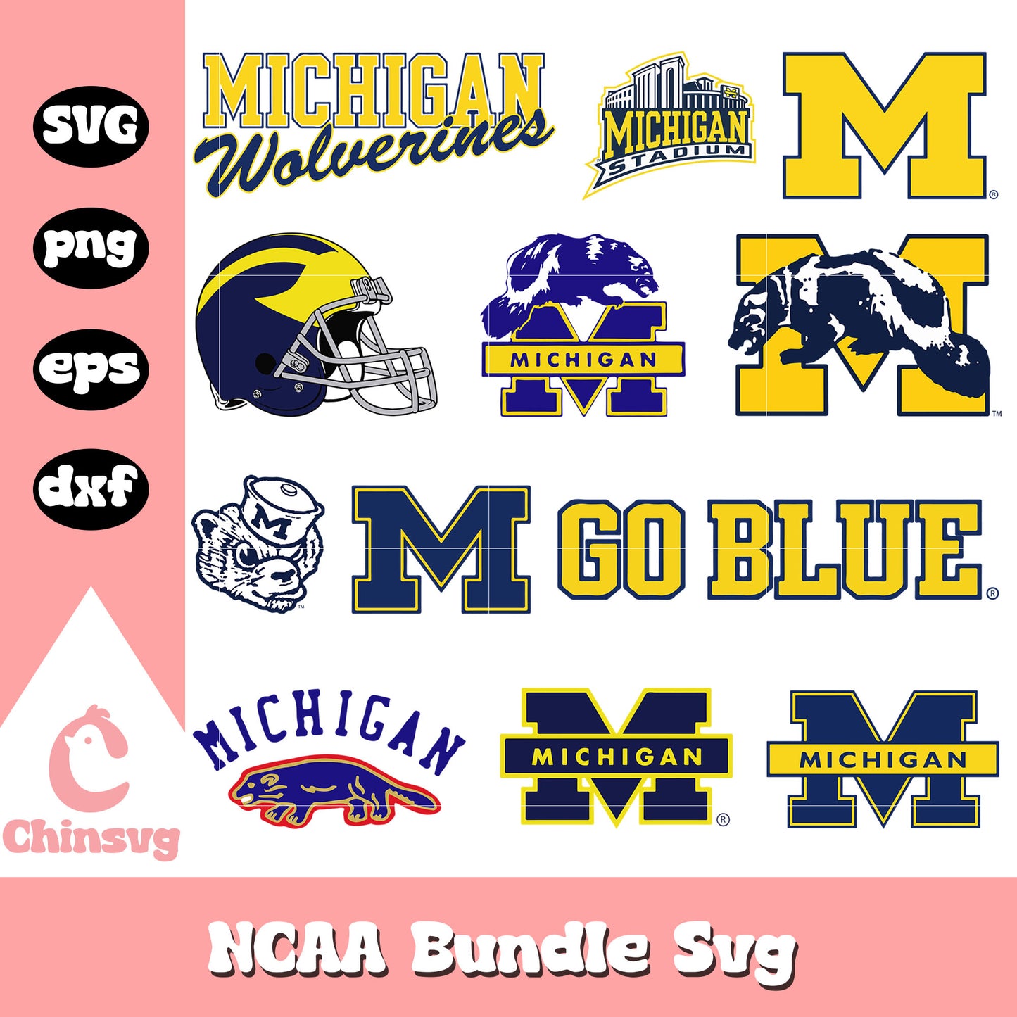 Michigan Wolverines Ncaa logo bundle svg, Michigan Wolverines logo​ svg