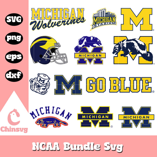 Michigan Wolverines Ncaa logo bundle svg, Michigan Wolverines logo​ svg