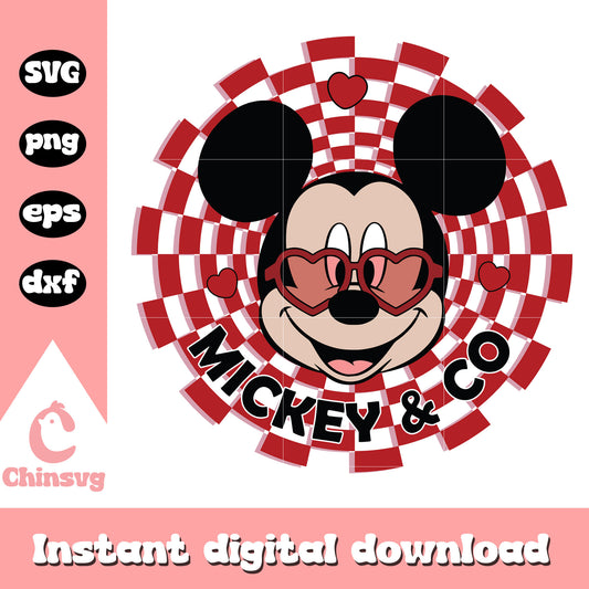 Mickey and co face valentine svg, mickey mouse valentine's day svg