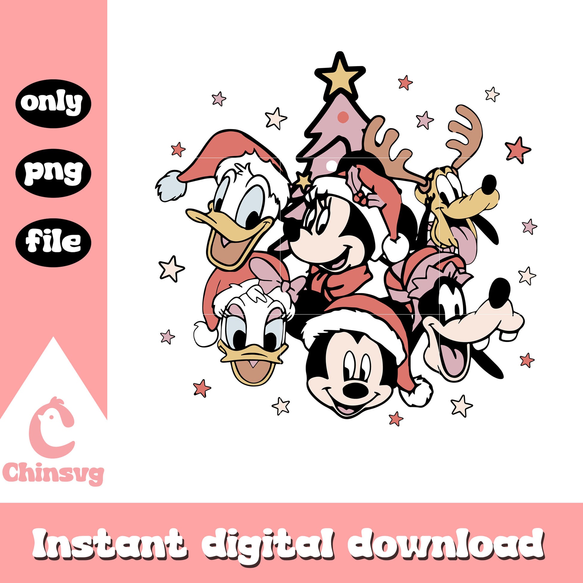 Mickey and friends santa hat design png, mickey christmas png