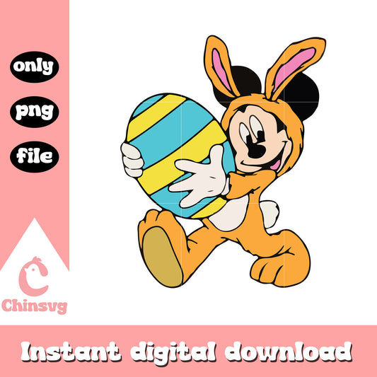 Mickey bunny orange and egg basket png, mickey easter eggs​ png