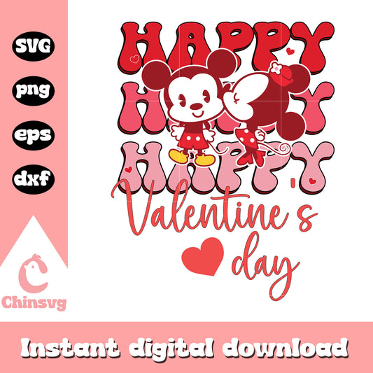 Mickey couple happy valentine's day svg, disney valentine svg