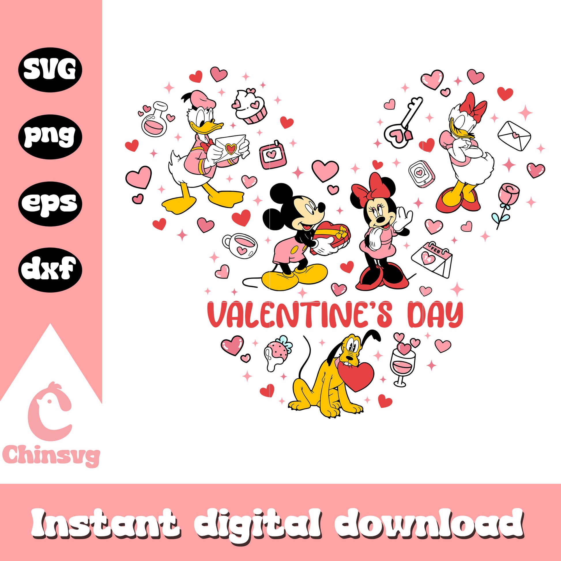 Mickey couple valentine's day svg, mickey head svg, valentine svg