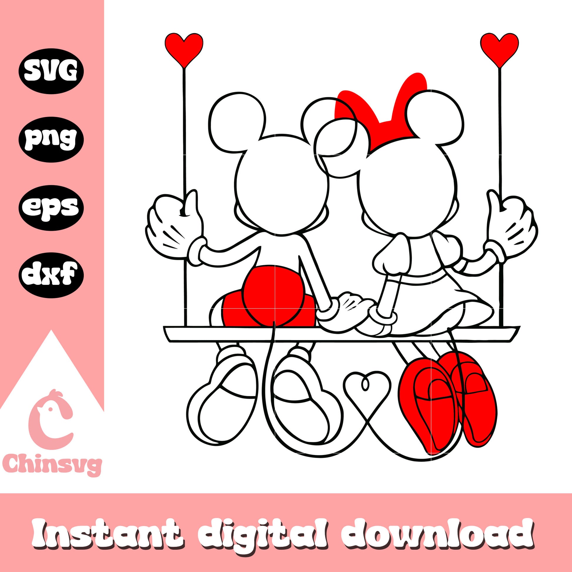 Mickey couple valentine svg, mickey and minnie svg, valentine svg