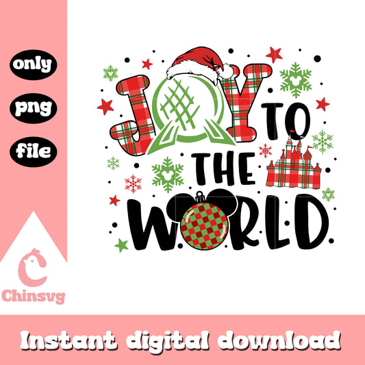 Mickey ears joy to the world design png, disney christmas png