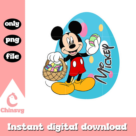 Mickey easter eggs design png, easter day png, mickey png