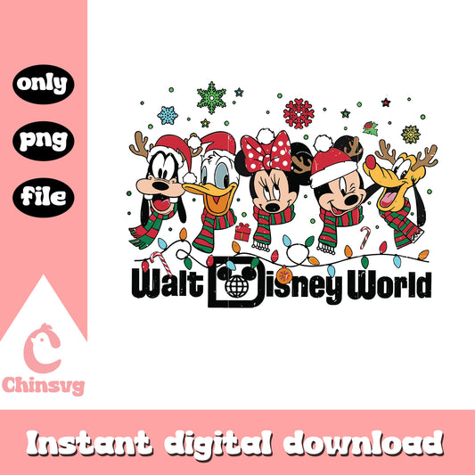 Mickey friends face walt disney world christmas png, disney christmas png