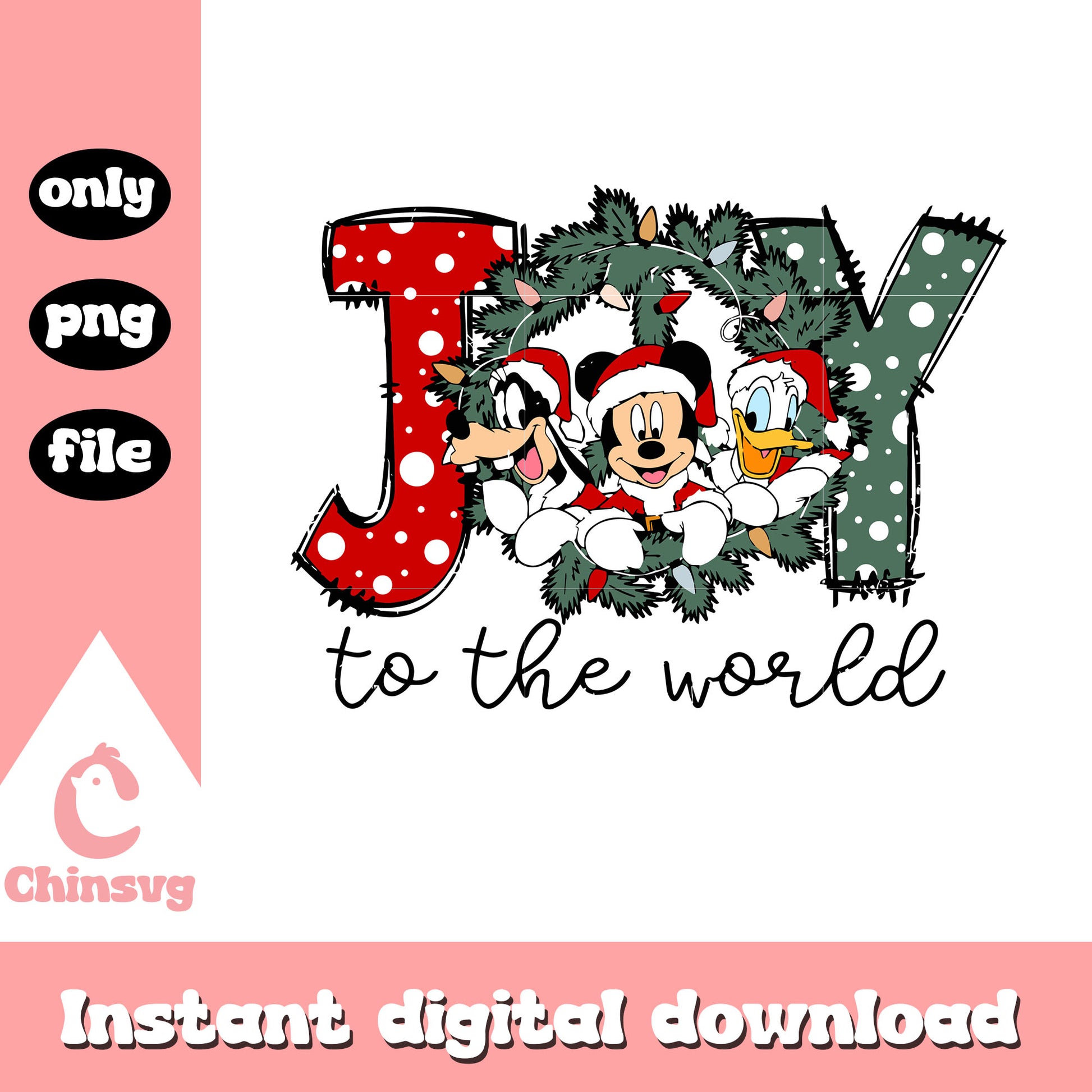 Mickey friends joy to the world png, mickey christmas png