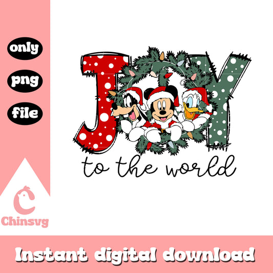 Mickey friends joy to the world png, mickey christmas png