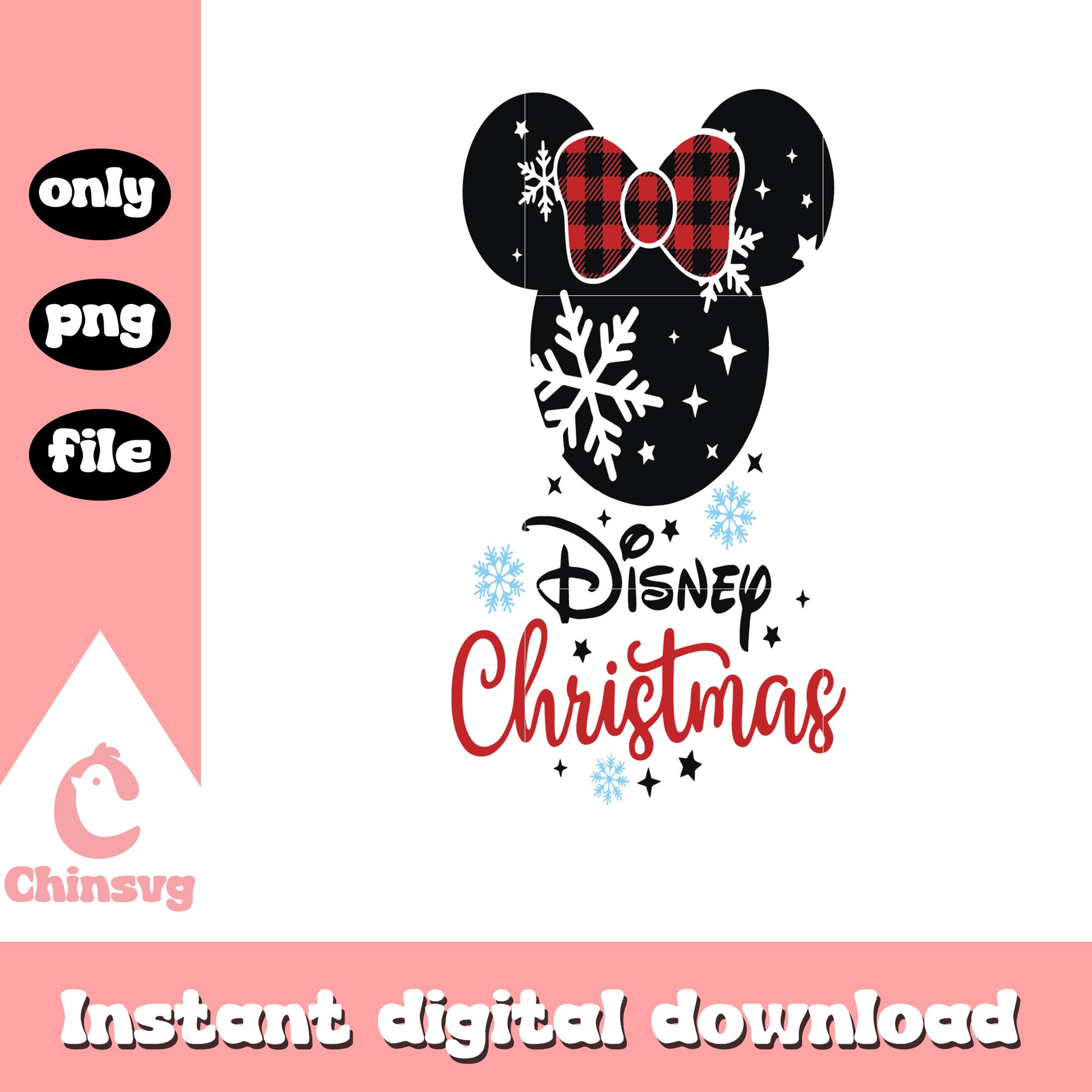 Mickey head disney christmas design png, minnie christmas ears​ png