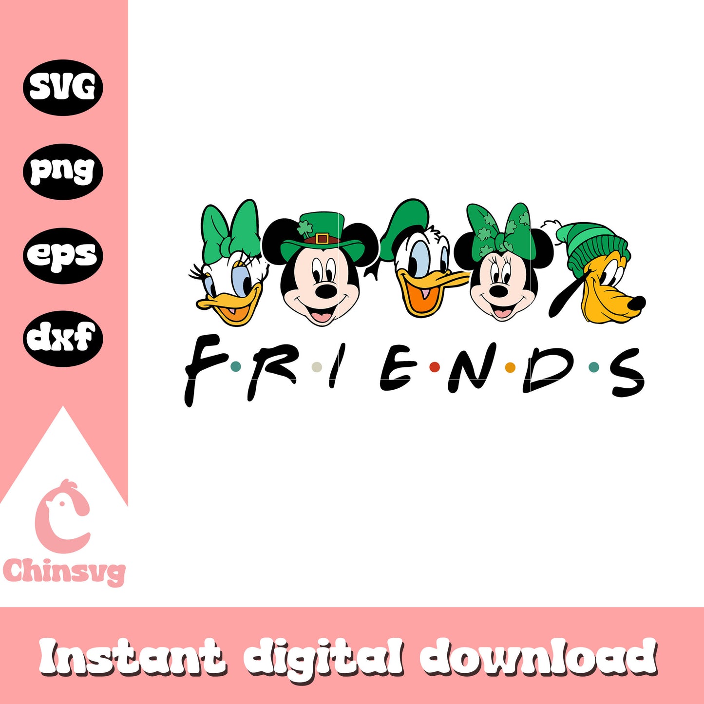 Mickey head friends st patrick's day svg, st patrick's day svg