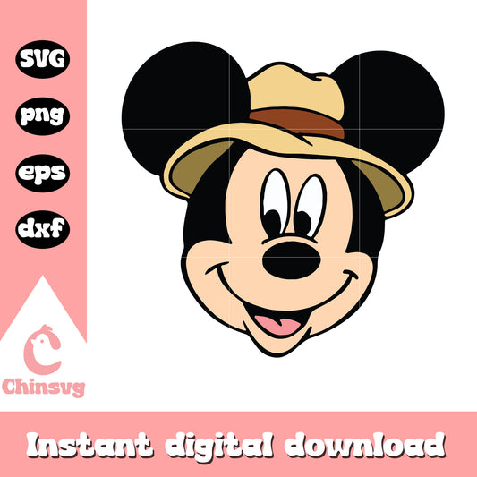 Mickey head safari svg, safari mickey svg, mickey mouse head svg