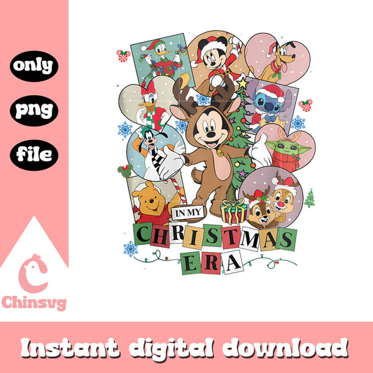 Mickey in my christmas era design png, mickey christmas png